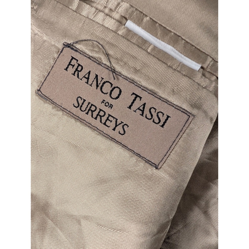 Franco Tassi for Surreys Mens 46R Tan Wool Double Breasted Blazer Made in Canada - Picture 4 of 8